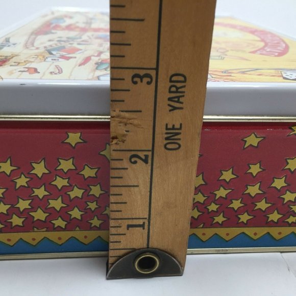 Vintage 90s I Love Christmas Tin Container Toy Train Tree Boy Rectangle - Picture 5 of 5